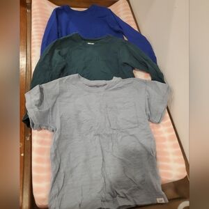 GAP 4 Years Kids' Blue, Green, and Gray T-Shirt Trio
